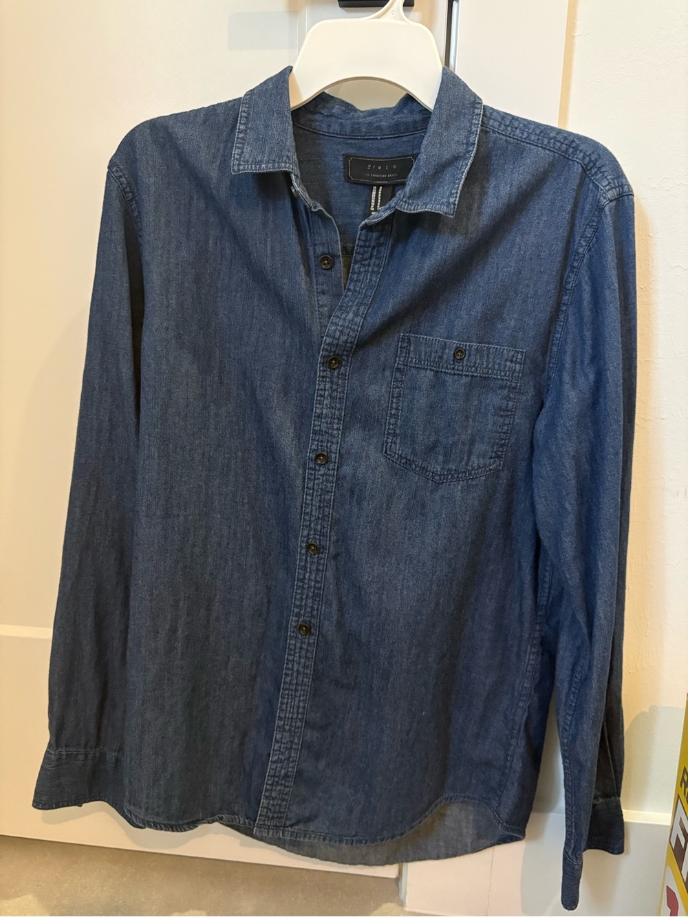 Casual Blue Denim Button-Up Shirt
